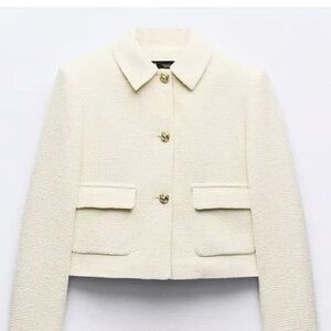Zara Cream Blazer with Collar
